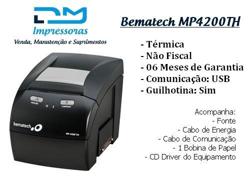 Impressora Térmica Bematech Mp4200th (usb) - Cupom Não Fiscal